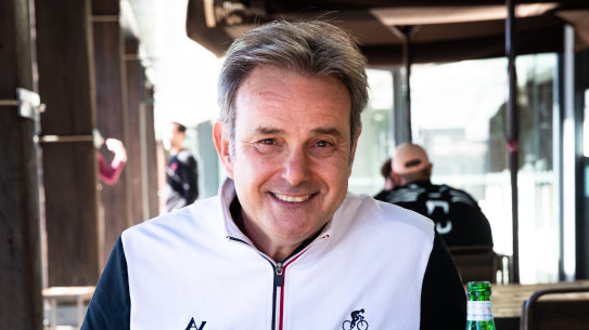 Mike Tomalaris at lunch at Bar Cycle. 