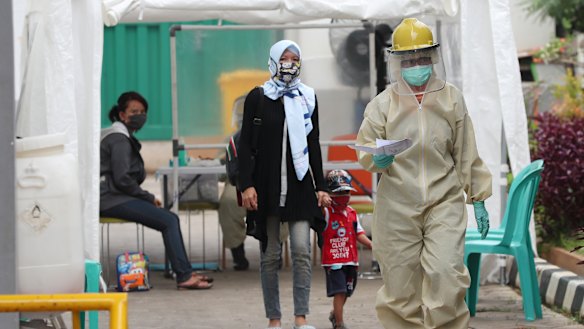 Almost all of Jakarta's hospitals are treating COVID-19 cases, but the system is not at capacity. 