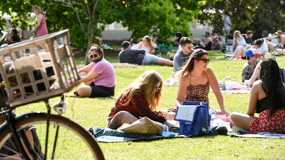 Life is returning to the parks, as Melbourne people are, indeed "getting there".