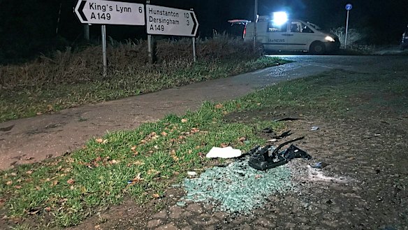 The crash scene near Sandringham Estate.