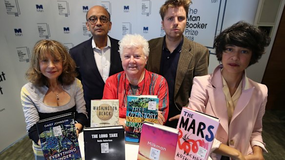 2018 Man Booker Prize judges, from left: Jacqueline Rose, Kwame Anthony Appiah, Val McDermid, Leo Robson and Leanne Shapton.