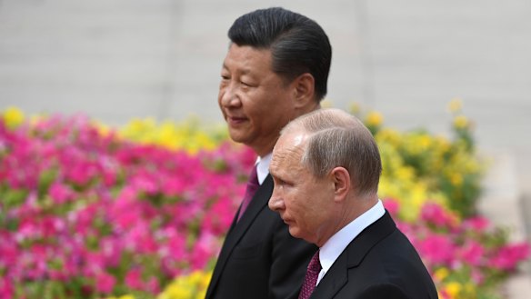 China’s Xi Jinping with Russian President Vladimir Putin earlier this year.