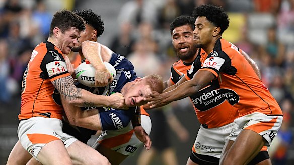 The Wests Tigers were embarrassed against the North Queensland Cowboys.