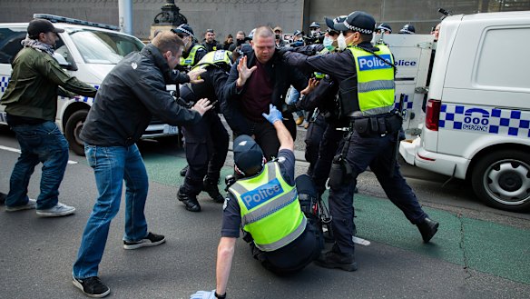 Despite police warnings about social distancing, protesters still turned out in numbers.  