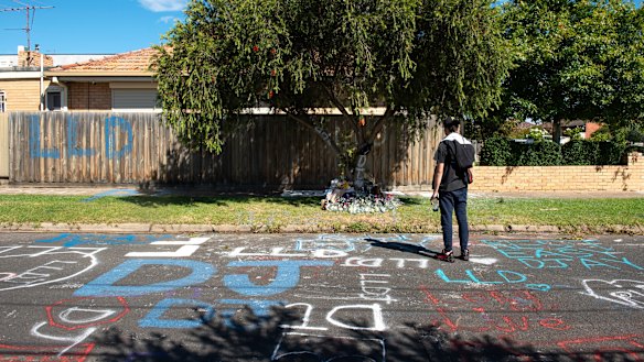 The scene on the corner of Horton and Elizabeth streets, North Coburg, where Declan Cutler, 16, was allegedly murdered.
