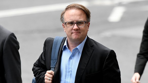 Daily Telegraph journalist Jonathon Moran, who wrote the Rush stories, arrives at court on Tuesday.