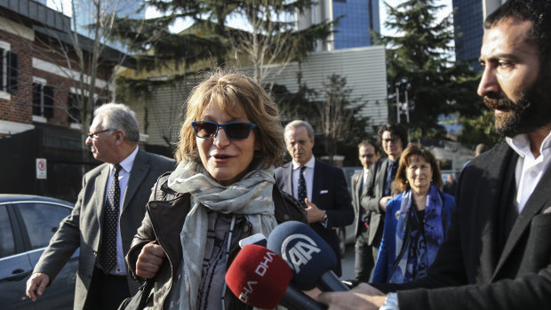 UN special rapporteur Agnes Callamard at the Saudi Consulate in Istanbul.
