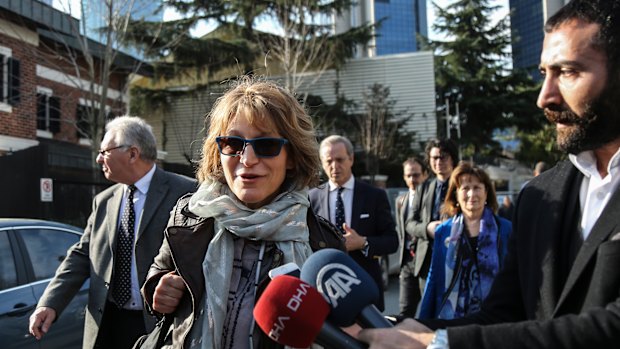 UN special rapporteur Agnes Callamard at the Saudi Consulate in Istanbul.