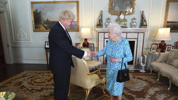 Queen Elizabeth welcomes newly elected leader of the Conservative party, Boris Johnson.