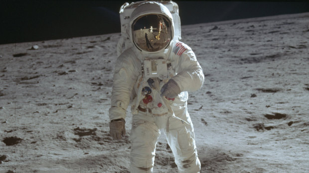 Walking on the moon ... Buzz Aldrin on July 20, 1969. 