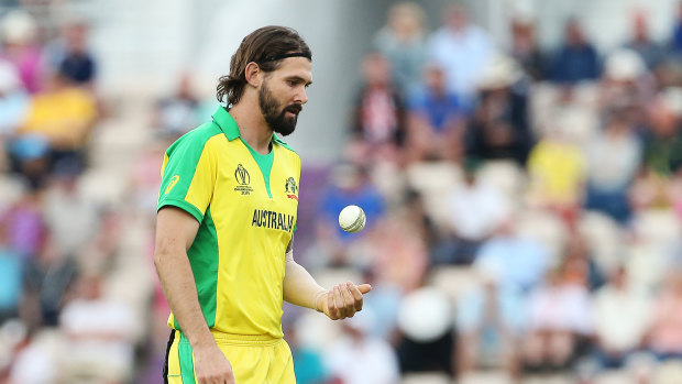 Australia's Kane Richardson during the ICC Cricket World Cup Warm up match at The Hampshire Bowl, Southampton in 2019.