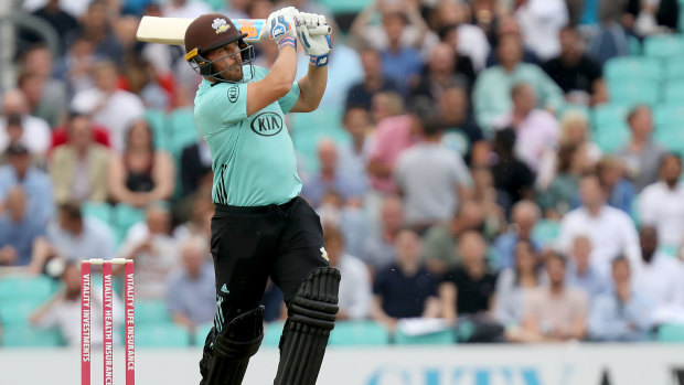 Master blaster: Aaron Finch in action for Surrey.