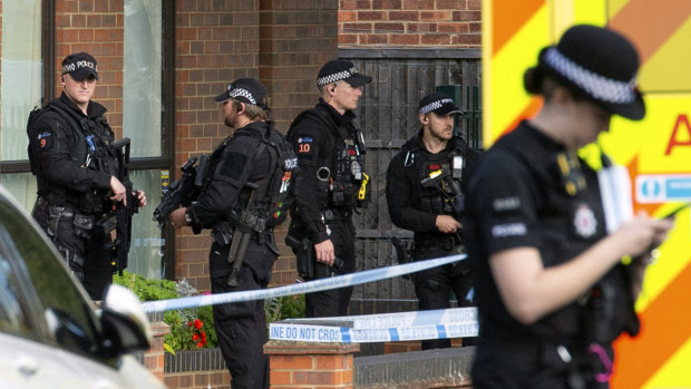 Police at the scene near the Belfairs Methodist Church.