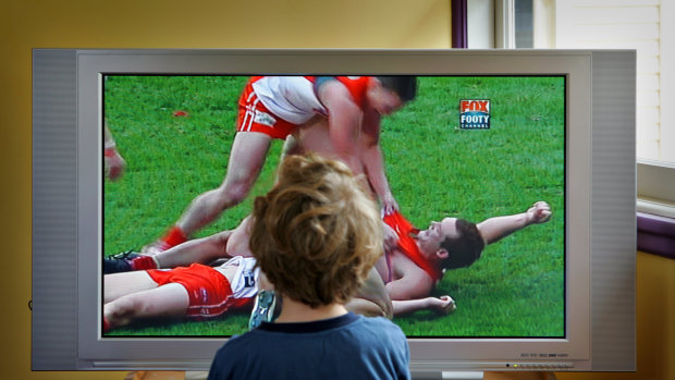 Footy on a big screen: eye-catching.