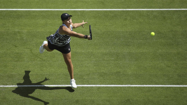 Too strong: Fresh from victory on the French clay, Barty has quickly adjusted to the grass courts of the English summer. 