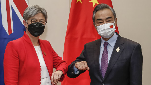 Penny Wong and Wang Yi meet up in Bali on Friday night.