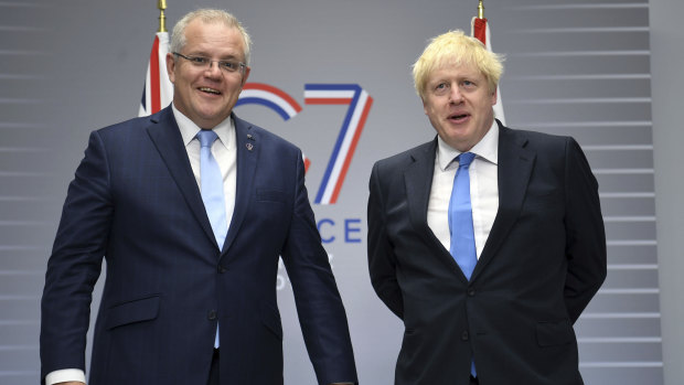 Scott Morrison and Boris Johnson will meet again at the G7 in Cornwall next month.