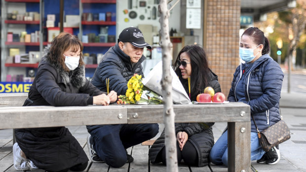 The grieving family of the young man killed in Eaton Mall.