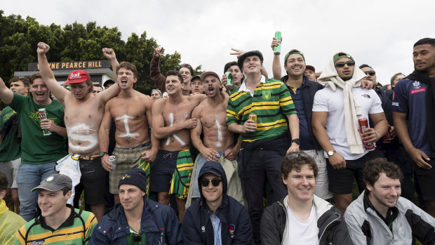 Fans at the Shute Shield final.