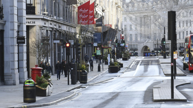 Regent Street after Prime Minister Boris Johnson introduced Tier 4 restrictions for London and the south-east of England.