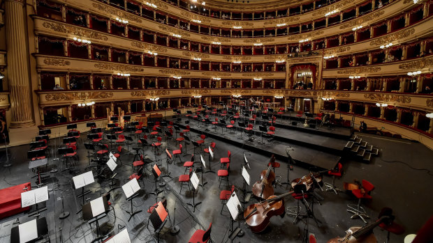 A view of La Scala opera house as it reopened.