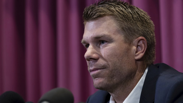 Former Australian cricket vice-captain David Warner fronts the media at Moore Park .