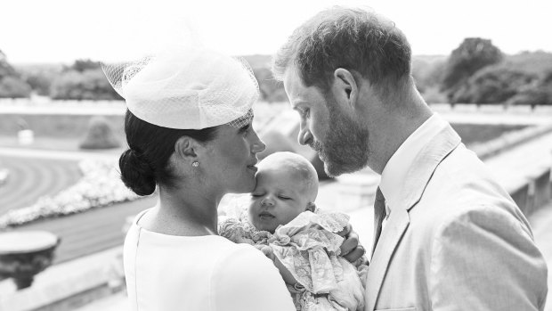 An official christening photo released by the Duke and Duchess of Sussex on Saturday.