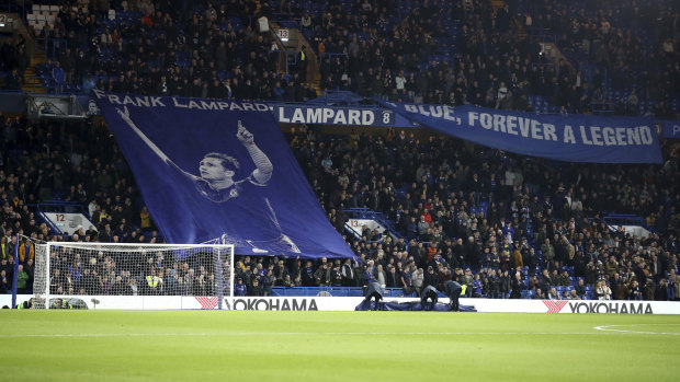 Tribute: Chelsea fans still have plenty of time for their former star, Derby County manager Frank Lampard.