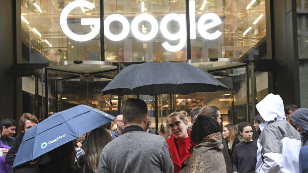 Protests included Google's London office. 