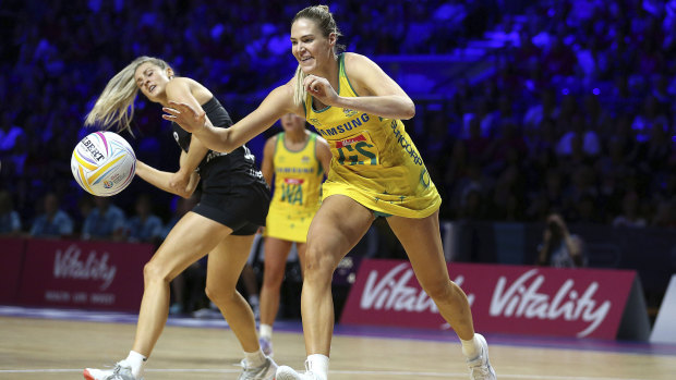 Australia's Caitlin Bassett during the World Cup final against New Zealand.