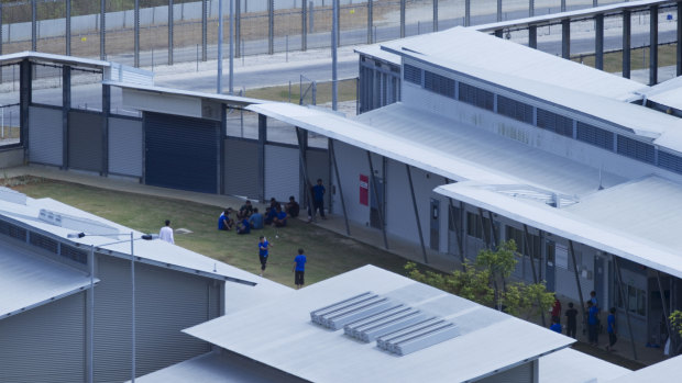 Asylum seekers at the sprawling but now mothballed detention centre in 2011. 
