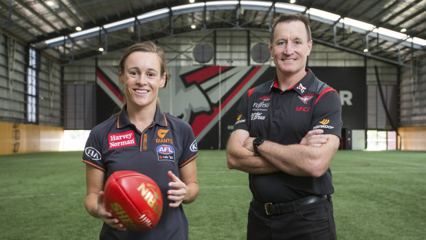 Alicia Eva has won the women's AFL coaching scholarship and will be mentored by Essendon coach John Worsfold.
