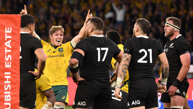 Michael Hooper was instrumental in the Wallabies win over the All Blacks in Perth... without David Pocock.