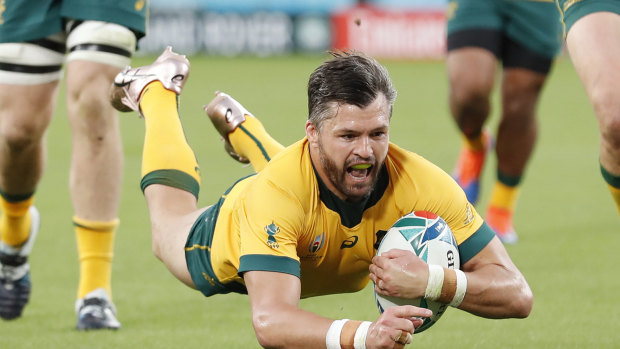Adam Ashley-Cooper in action for the Wallabies at the 2019 Rugby World Cup. 