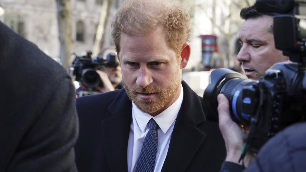Prince Harry arrives at the Royal Courts of Justice in London over a lawsuit against a media group.