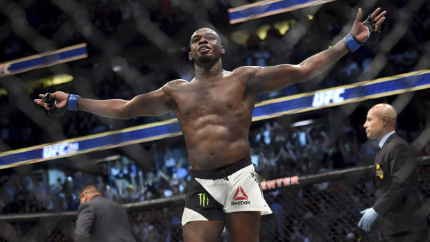 Not slowing down: Jon Jones after beating Daniel Cormier in 2017.