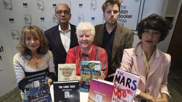 2018 Man Booker Prize judges, from left: Jacqueline Rose, Kwame Anthony Appiah, Val McDermid, Leo Robson and Leanne Shapton.