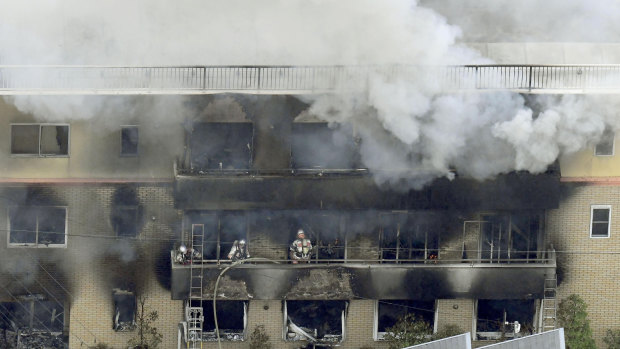 Kyoto police said the fire broke out on Thursday morning, local time, after a man burst in, spread and set fire to unidentified liquid.