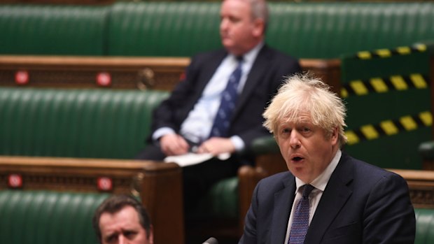 Britain's Prime Minister Boris Johnson in the Commons. 