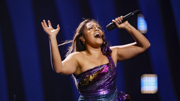 Jessica Mauboy at the 63rd annual Eurovision Song Contest.