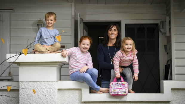 Sophie Smith with her children Will, 4, Charlie, 6, and Lucy, 2.
