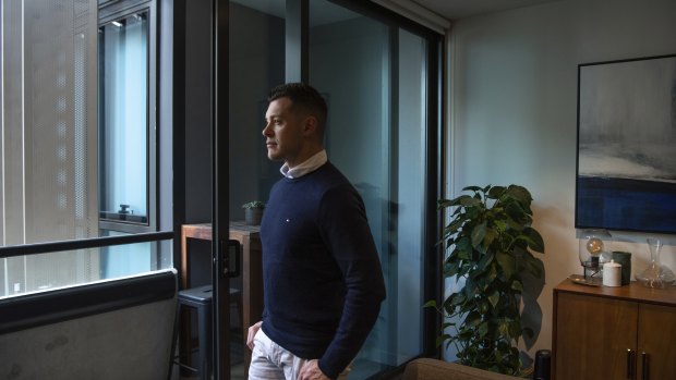 Renter Josh Olds at his apartment in Southbank.