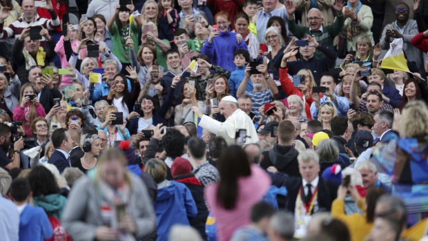 The reception of Pope Francis in Ireland has been described as 'lukewarm' but thousands flocked to see him at Croke Park, in Dublin.