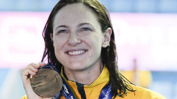 Australian swimmer Cate Campbell wins bronze in the women's 50m freestyle final at the World Swimming Championships.