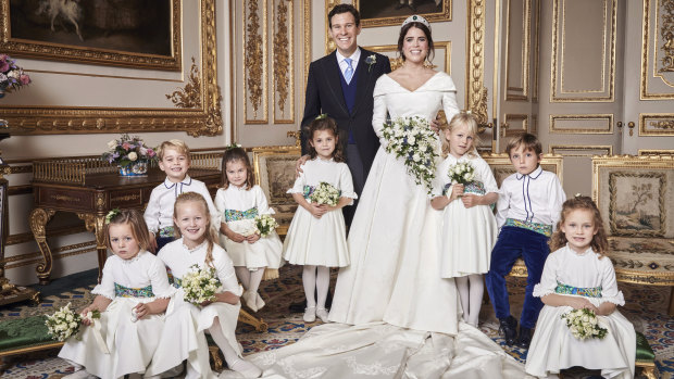 Princess Eugenie of York and Jack Brooksbank with their bridal party.