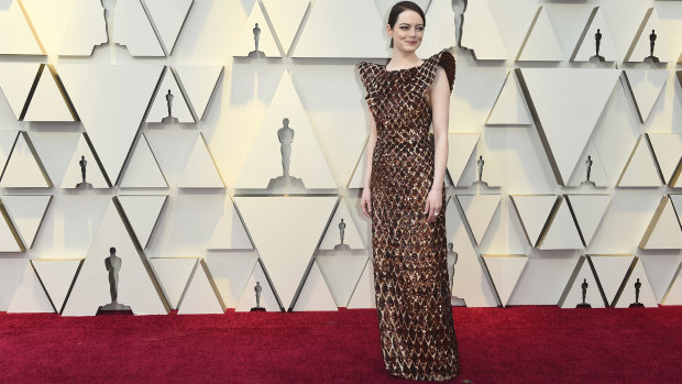 Return to form ... Emma Stone in Louis Vuitton.