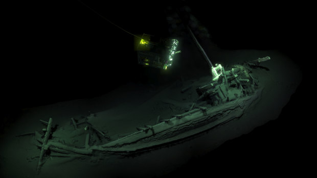 A 3D image of the world's oldest intact shipwreck, found in the Black Sea