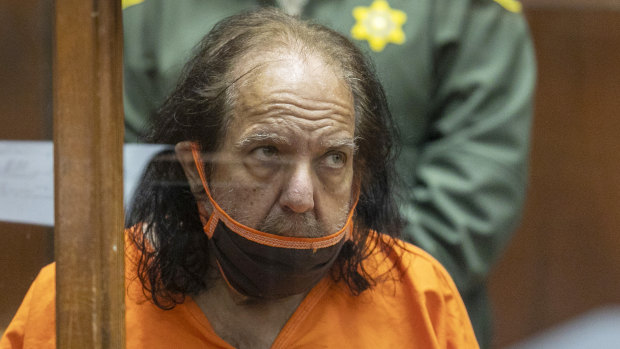 Adult film star Ron Jeremy appears for his arraignment on rape and sexual assault charges in June 2020. 