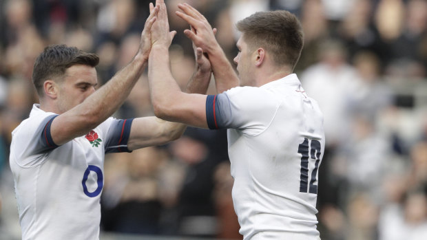 Tried and tested: Owen Farrell (right) replaces George Ford (left) at No.10 in this weekend's quarter-final against Australia. 