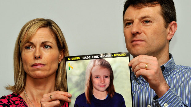 Gerry and Kate McCann, pictured in 2012 with a photograph of what Madeleine would look like as an older girl.
